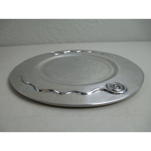 Vintage Holland Boone polished pewter plate spiral serving party - Picture 4 of 12
